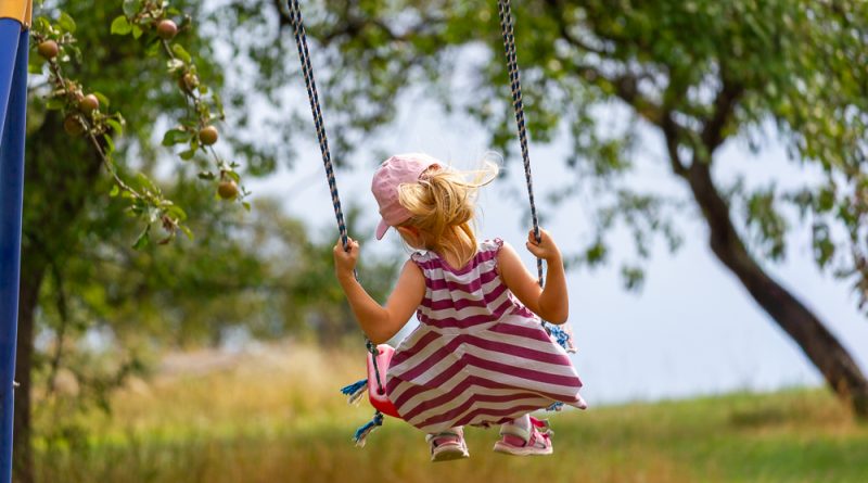 Brief an meine Tochter - Eine Liebeserklärung! Mädchen schaukelt im Garten