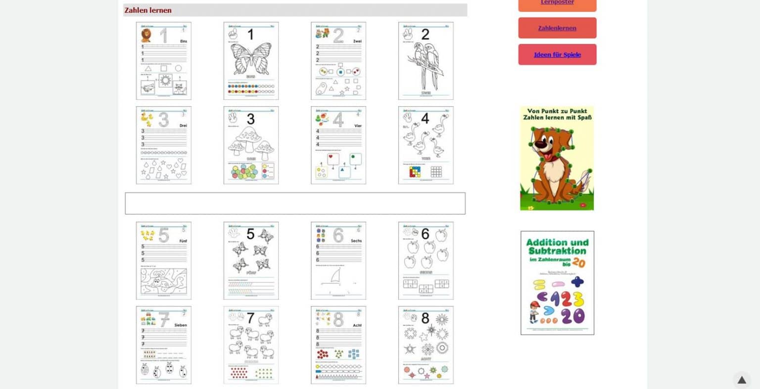 Gratis Lernblätter- Beschäftigungsideen für Vorschulkinder