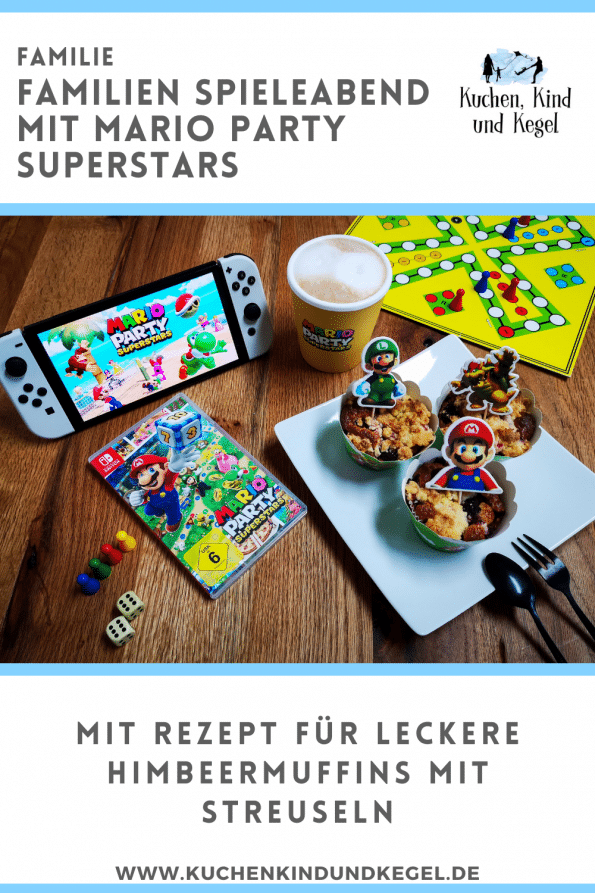 Familienspieleabend mit Mario Party Superstars für die Nintendo Switch , Rezept für Muffins, Rezept für Himbeeren Muffins