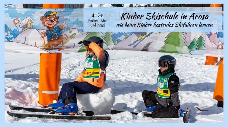 Arosa Kinder Skischule - Wie deine Kinder kostenlos Skifahren lernen Beitragsbild