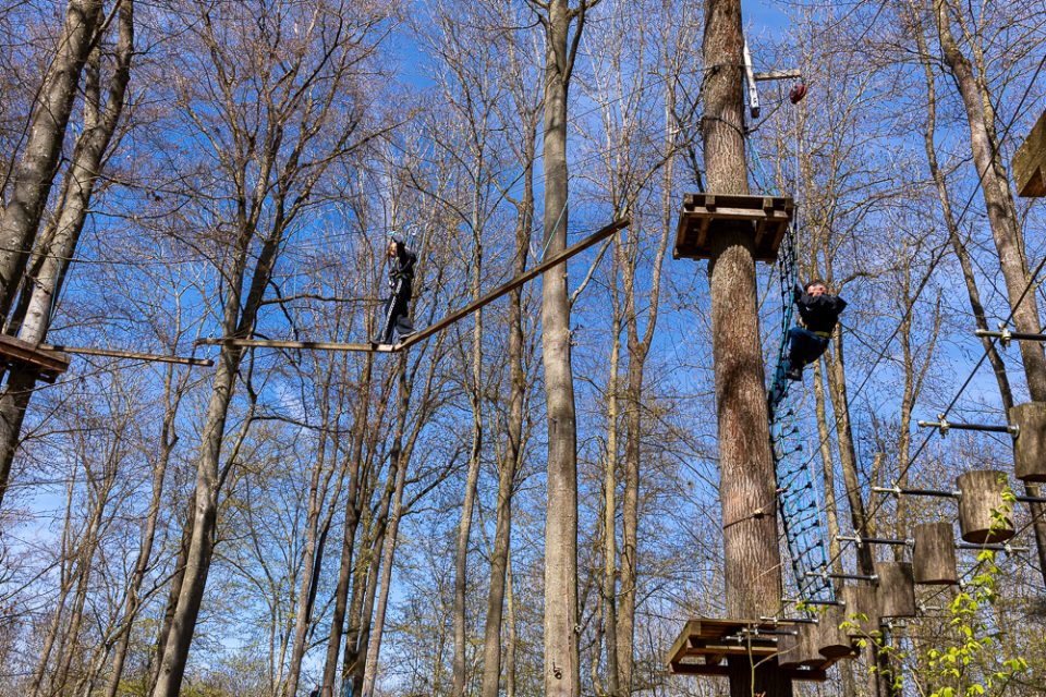 Parkour im Kletterwald, Rothenburg ob der Tauber mit Teenagern