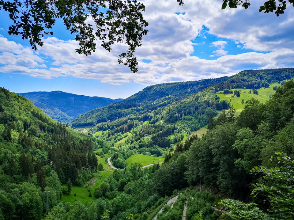 Aussicht von den Todtnauer Wasserfällen auf den Schwarzwald