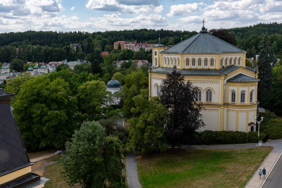 Blick über das historische Kurviertel von Marienbad