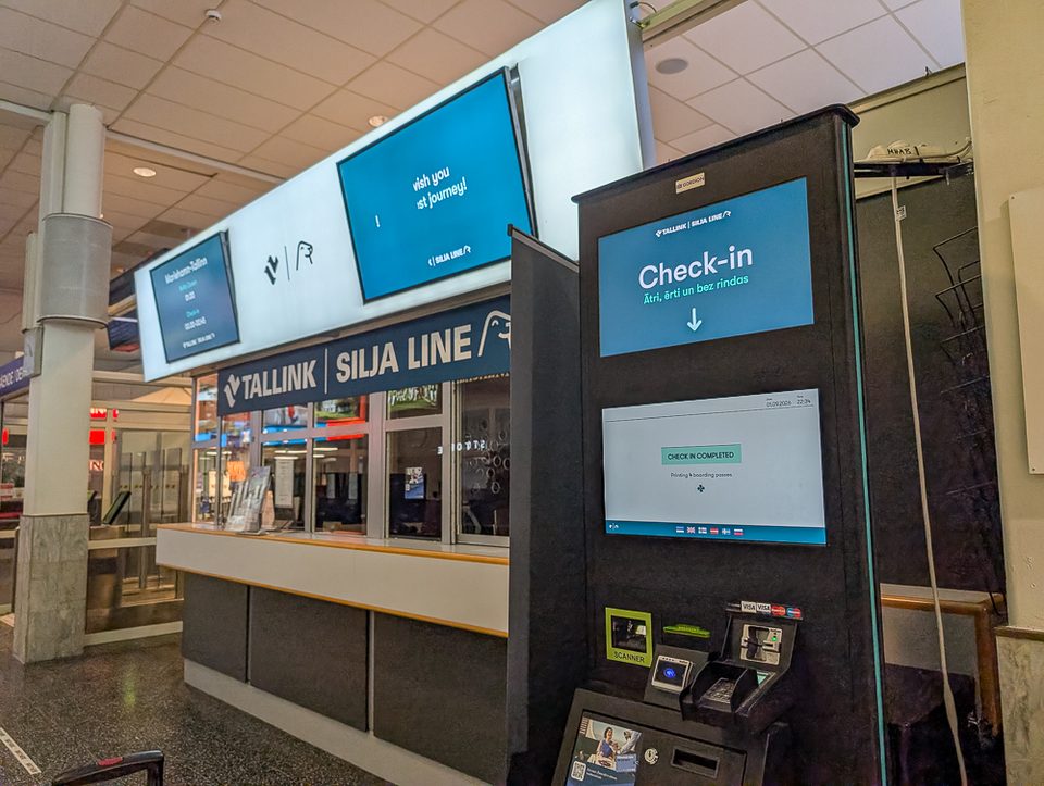 Check In am Hafen Mariehamn bei Tallink Silja 